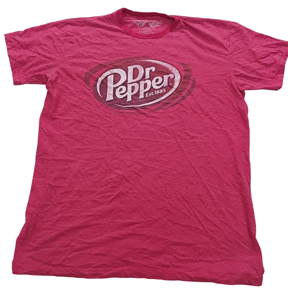 Dr Pepper Graphic T-Shirt Mens L Red Heathered Short Sleeve 2010 Vintage Style